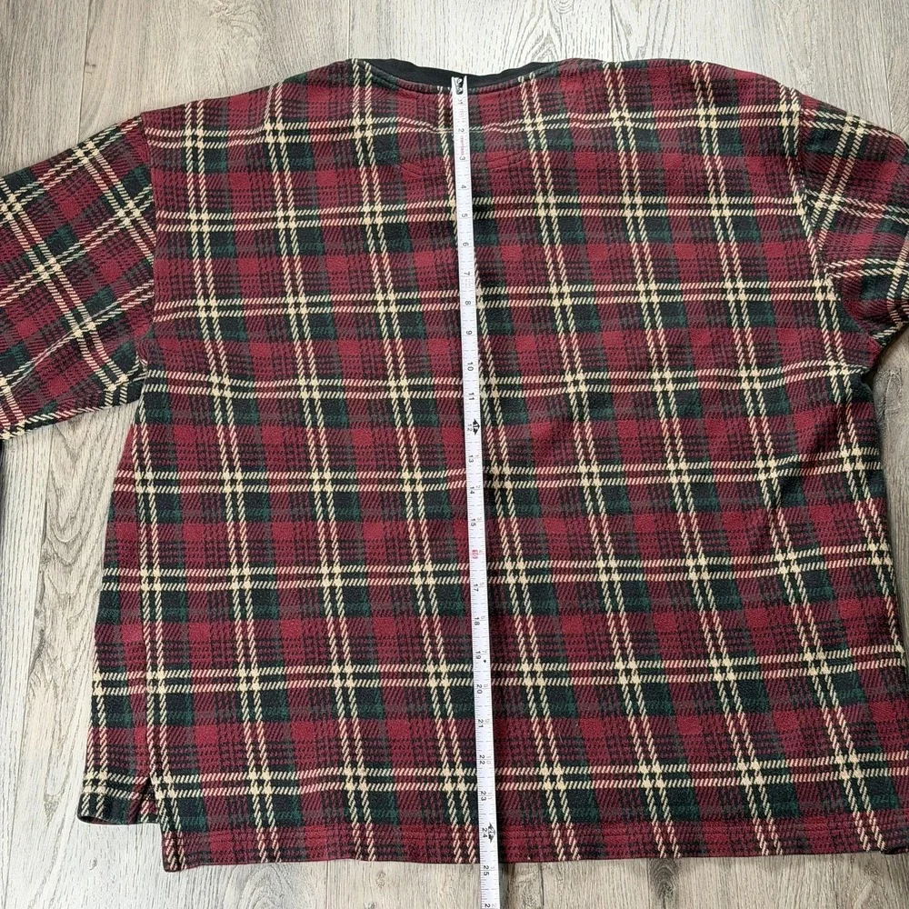 Vintage Woolrich Sweater‎ Mens Large Red Plaid Flannel Henley Rugged Outdoorwear